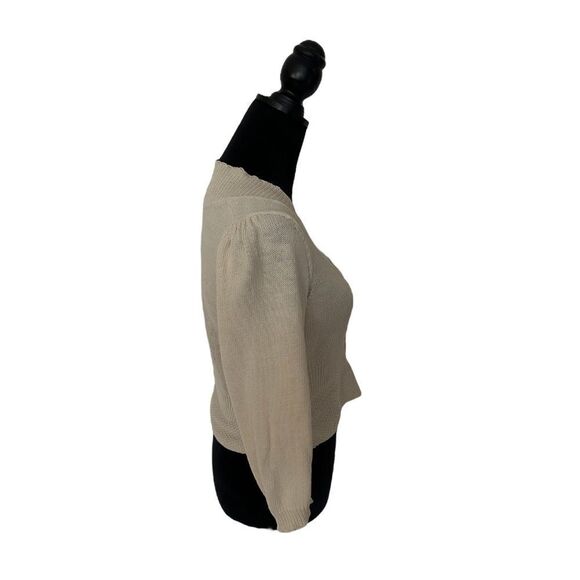 Anthropologie Knitted & Knotted Cottagecore Knit Top in Cream Medium - Picture 5 of 14
